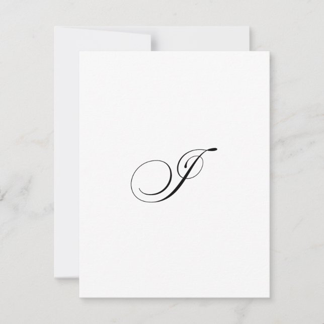 Tarjeta Pequeña Monograma de letra «I» de letra script personaliza (Anverso)