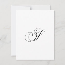 Tarjeta Pequeña Monograma de letra "S" de guión personalizado