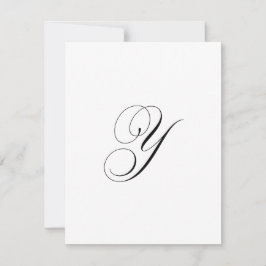 Tarjeta Pequeña Monograma de letra "Y" de guión personalizado