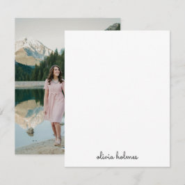 Tarjeta Pequeña Monograma de moda | Foto moderna con el nombre del