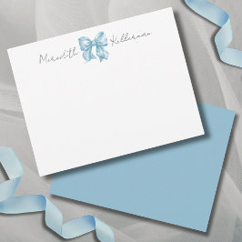Tarjeta Pequeña Monograma de nombre de arco azul personalizado