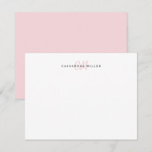 Tarjeta Pequeña Monograma de nombre de inicial de dos letras rosa
