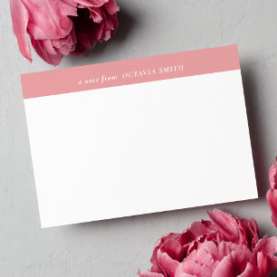 TARJETA PEQUEÑA MONOGRAMA DE NOMBRE FAMILIAR PERSONALIZADO DE PINK