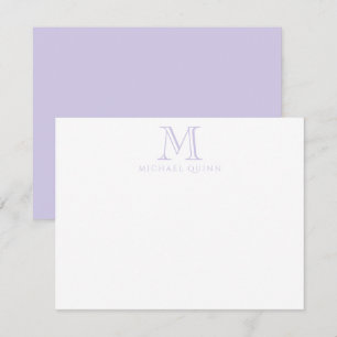 Tarjeta Pequeña Monograma de nombres de inicio de Lavendar