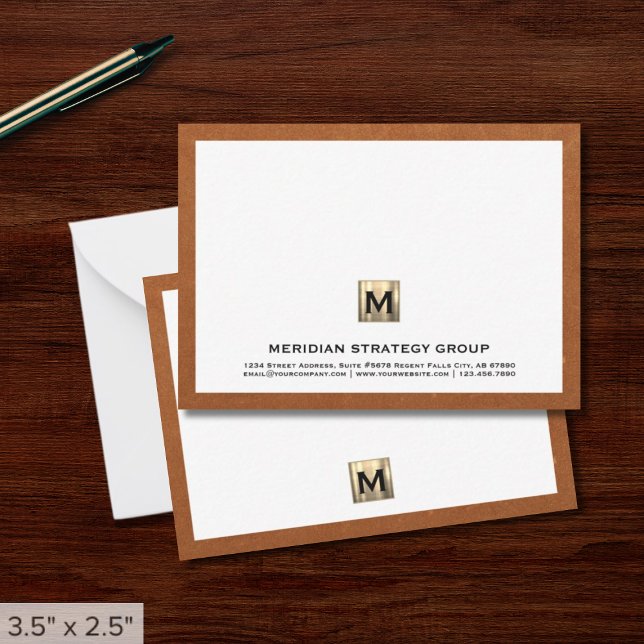Tarjeta Pequeña Monograma de oro profesional (Subido por el creador)