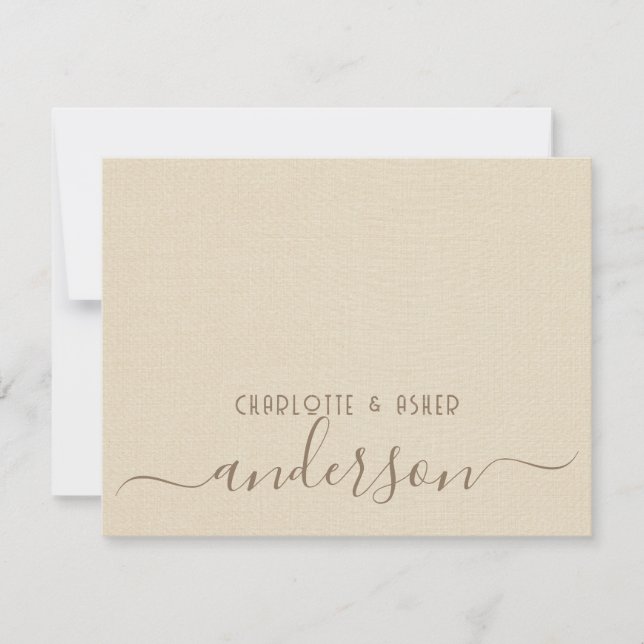 Tarjeta Pequeña Monograma de pareja Boda recién casada (Anverso)