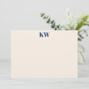 Tarjeta Pequeña Monograma de Serif Negrita Dos Iniciales Azul Fran