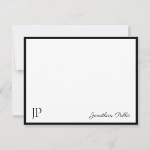 Tarjeta Pequeña Monograma de texto elegante clásico manuscrito man