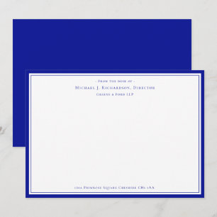 Tarjeta Pequeña Monograma del Admiral Blue Business desde la mesa 