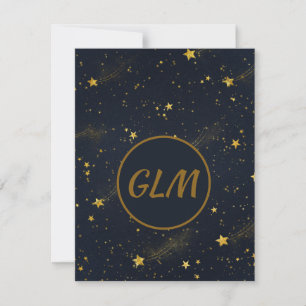 Tarjeta Pequeña Monograma del cielo nocturno