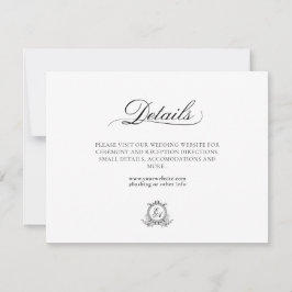 Tarjeta Pequeña Monograma del Escudo blanco negro de leafía