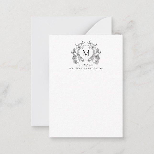 Tarjeta Pequeña Monograma del Escudo de la cosecha de la cosecha f (Anverso)