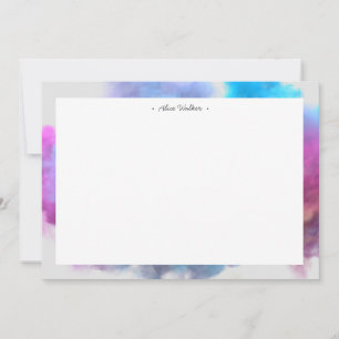 Tarjeta Pequeña monograma efecto de humo del color de arcoiris