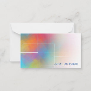 Tarjeta Pequeña Monograma elegante con escritura de mano colorida