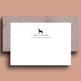 Tarjeta Pequeña Monograma elegante de Black Great Dane Dog Walker