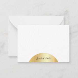 Tarjeta Pequeña Monograma elegante de caligrafía de oro falso