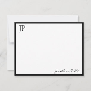 Tarjeta Pequeña Monograma elegante de Calligraphed del texto