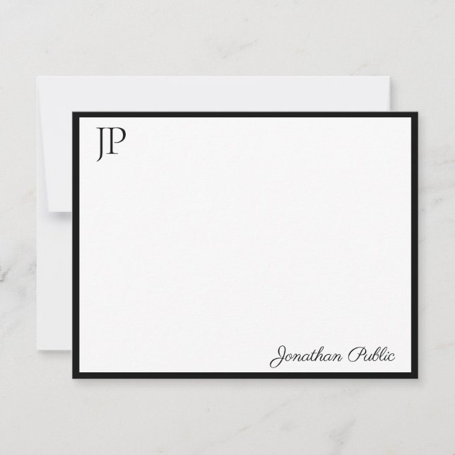 Tarjeta Pequeña Monograma elegante de escritura caligrafiada clási (Anverso)