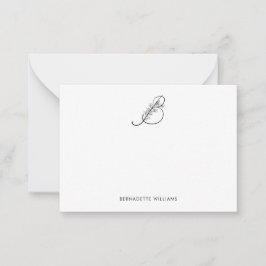 Tarjeta Pequeña Monograma elegante de escritura florida personaliz
