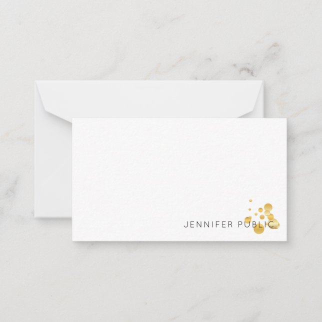 Tarjeta Pequeña Monograma elegante de escritura manual de confetti (Anverso)