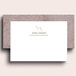 Tarjeta Pequeña Monograma elegante de Gold Doberman Dog Walker