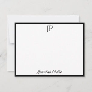 Tarjeta Pequeña Monograma elegante de la caligrafía del texto