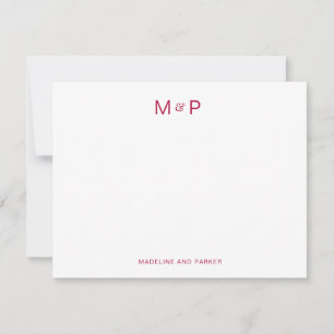 Tarjeta Pequeña Monograma elegante de la pareja contemporánea de B