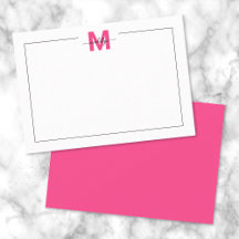 Monograma Elegante de Letra Script Rosa Caliente