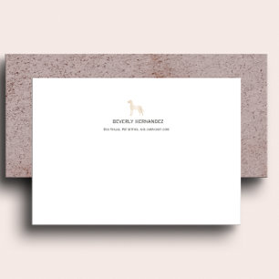 Tarjeta Pequeña Monograma elegante de oro del perro dorado