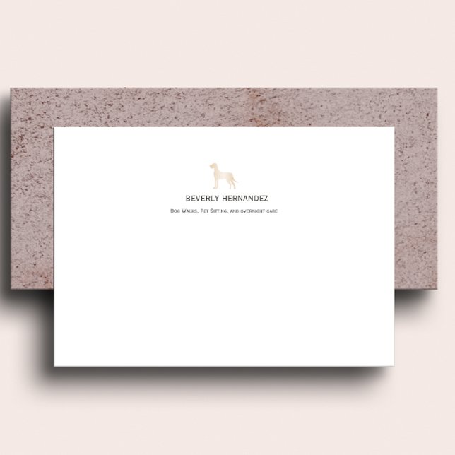 Tarjeta Pequeña Monograma elegante de oro del perro dorado (Subido por el creador)