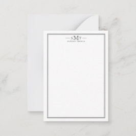 Tarjeta Pequeña Monograma elegante de tres letras Minimalistas