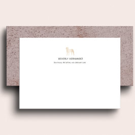 Tarjeta Pequeña Monograma elegante del perro de Bullmastiff dorado