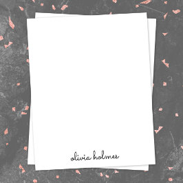 Tarjeta Pequeña Monograma elegante | Guión blanco Minimalista mode