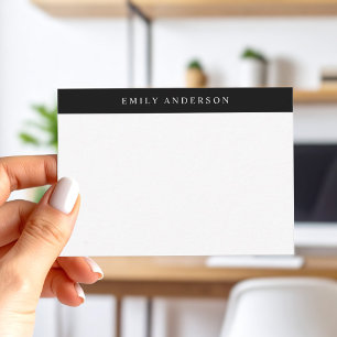 Tarjeta Pequeña Monograma elegante minimalista en blanco y negro