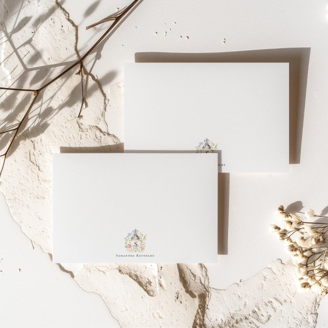 Tarjeta Pequeña Monograma Escudo floral personalizado (Subido por el creador)