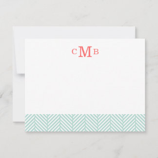 Tarjeta Pequeña Monograma Estacionamiento de Personalizado Mint He