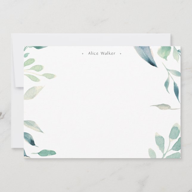 Tarjeta Pequeña Monograma floral de verano de montaña Stationery (Anverso)