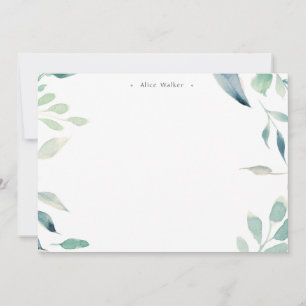 Tarjeta Pequeña Monograma floral de verano de montaña Stationery