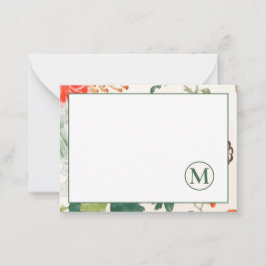 Tarjeta Pequeña Monograma floral elegante