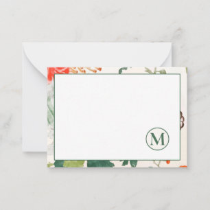 Tarjeta Pequeña Monograma floral elegante