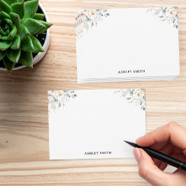 Tarjeta Pequeña Monograma floral elegante