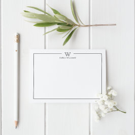 Tarjeta Pequeña Monograma formal clásico gris de familia Minimalis