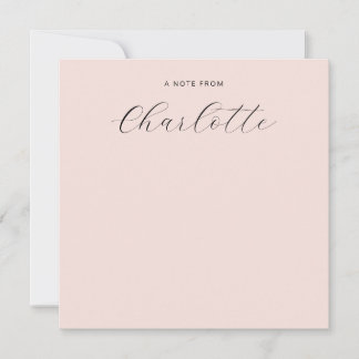 Tarjeta Pequeña Monograma Giro Caligrafía Script Rubor Pink