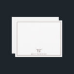 Tarjeta Pequeña Monograma Inicial Borde Marrón Oscuro Profesional<br><div class="desc">Este diseño presenta un borde doble delgado con espacio para un monograma y nombre/texto en la parte inferior. Haga clic en el botón personalizar si desea ajustar los elementos del diseño y/o modificar aún más el texto. Variaciones de este diseño, colores adicionales, así como productos coordinados están disponibles en nuestra...</div>