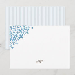 Tarjeta Pequeña Monograma inicial Fleur de Lis