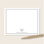 Tarjeta Pequeña Monograma Inicial Gris Doble Borde Profesional<br><div class="desc">Este diseño presenta un borde doble delgado con espacio para un monograma y nombre/texto en la parte inferior. Haga clic en el botón personalizar si desea ajustar los elementos del diseño y/o modificar aún más el texto. Variaciones de este diseño, colores adicionales, así como productos coordinados están disponibles en nuestra...</div>
