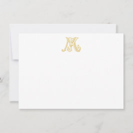 Tarjeta Pequeña Monograma KM de Notecards o Monograma MK