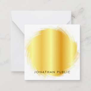 Tarjeta Pequeña Monograma manuscrito elegante Faux Gold Template