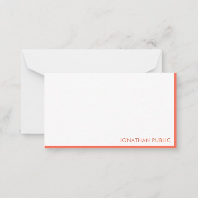 Tarjeta Pequeña Monograma manuscrito elegante simple (Anverso)