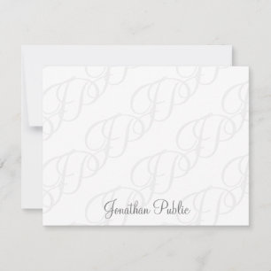 Tarjeta Pequeña Monograma manuscrito Minimalista simple